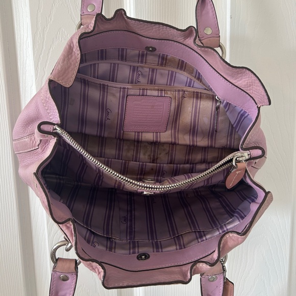 COACH Lilac Penelope Pebbled Leather Handbag - Picture 4 of 7